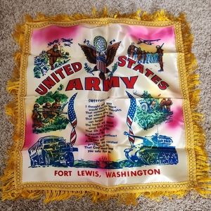 Vintage Fort Lewis Washington U.S. Army Sweetheart Souvenir Pillow Case